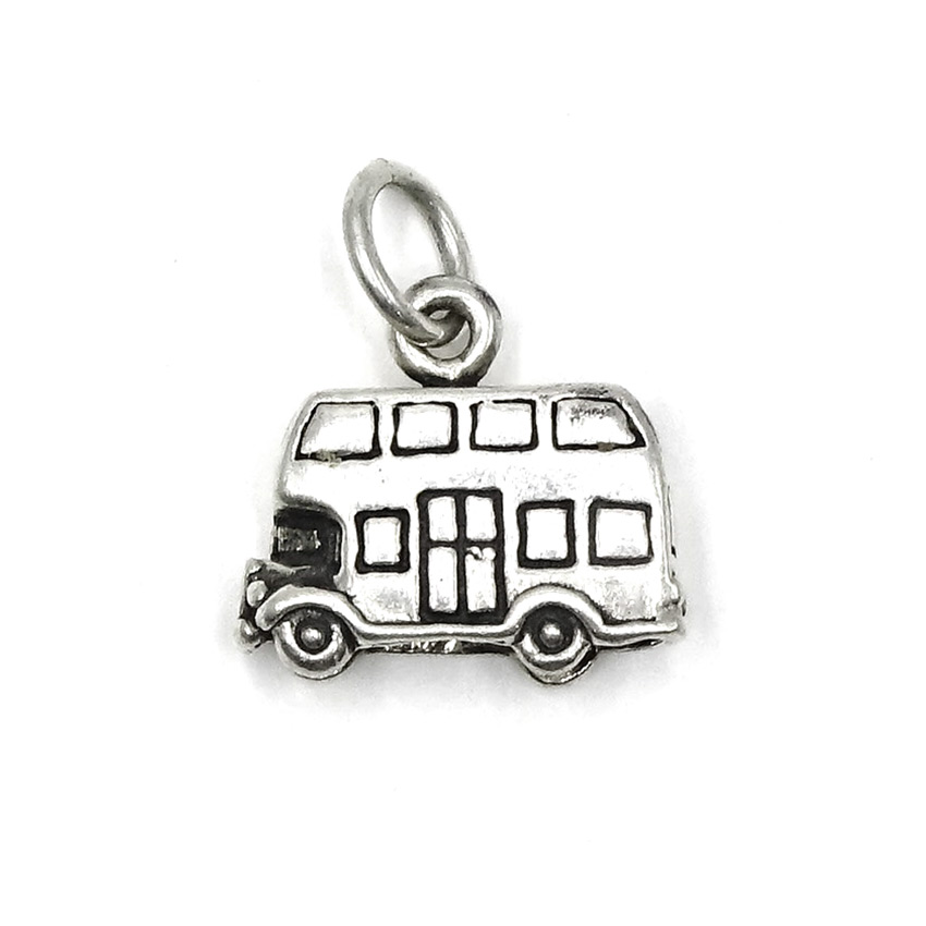 Sterling Double Decker Bus Charm