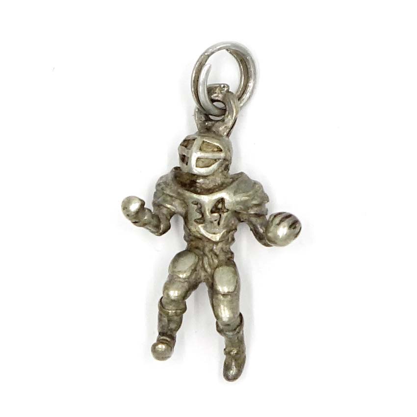 Sterling Silver Football Player Charm Vintage