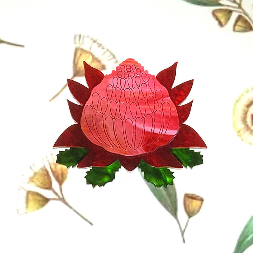 Waratah Brooch By Tantalising Treasures