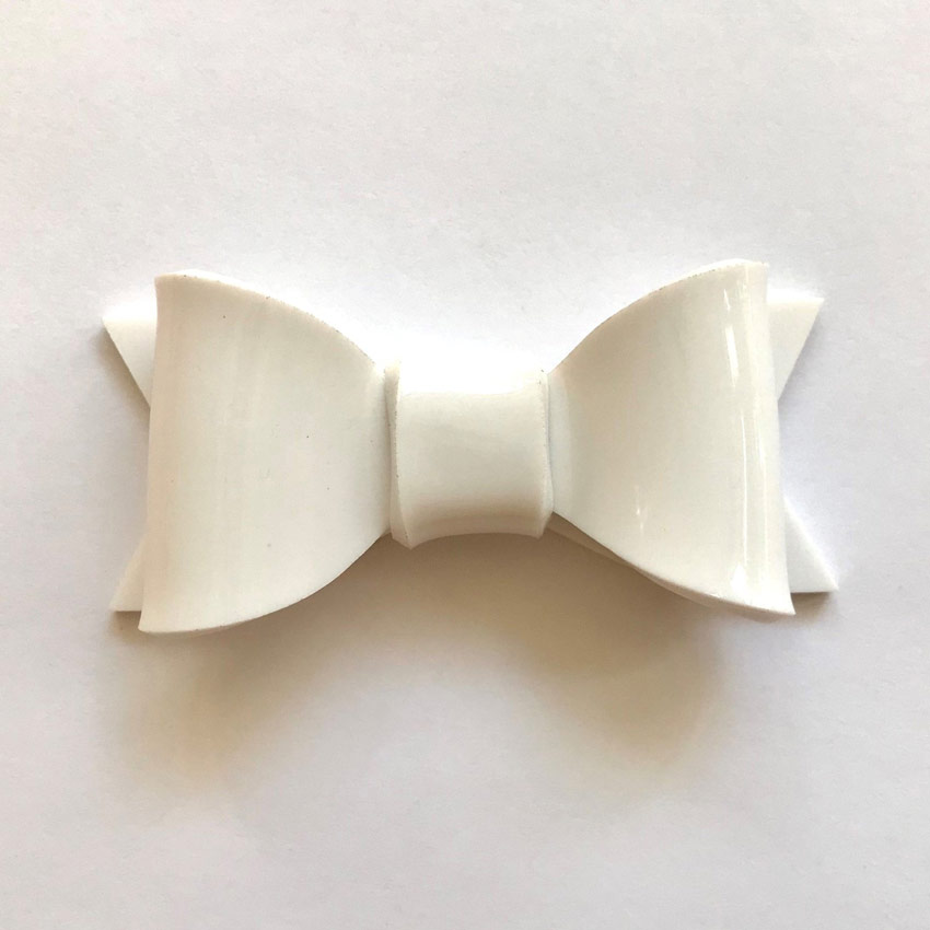 White Small Bow Tie Brooch By Coup de Colere