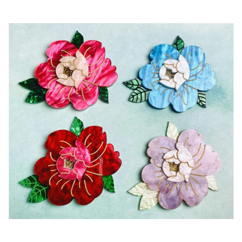Blooming Peony Brooch By Wildworth Design Co.