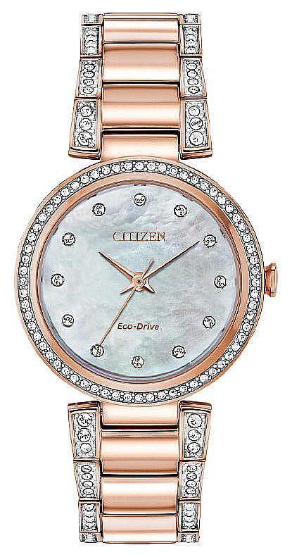Women's Citizen Silhouette Crystal Eco-Drive Rose Gold Watch EM0843-51D?