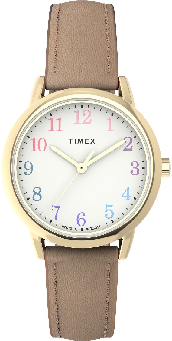Women's Easy Reader 30mm Brass White Dial Brown Leather Strap Watch TW2W32400