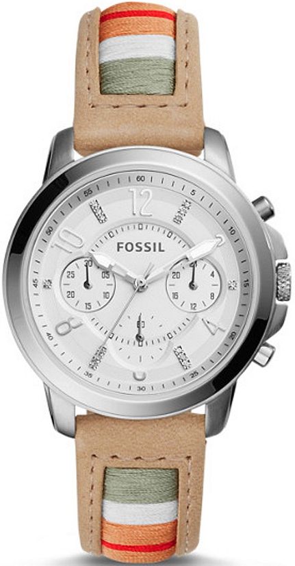 Women's Fossil Gwynn Chronograph Leather Strap Watch ES4085