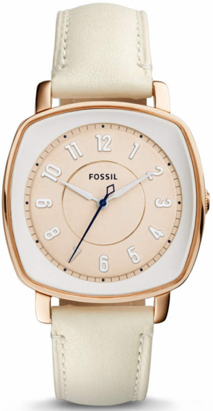 Women's Fossil Idealist White Leather Strap Watch ES3997