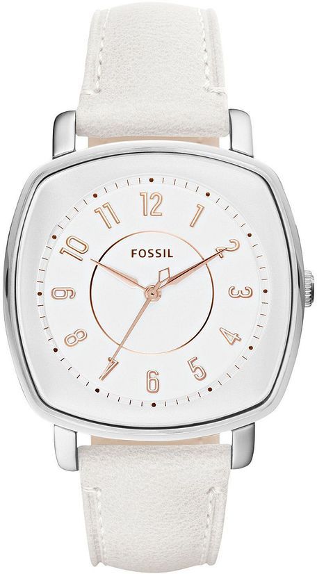 Women's Fossil Idealist White Leather Strap Watch ES4216