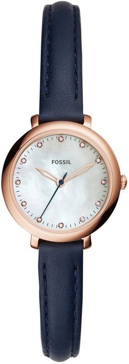 Women's Fossil Jacqueline Blue Leather Strap Watch ES4083