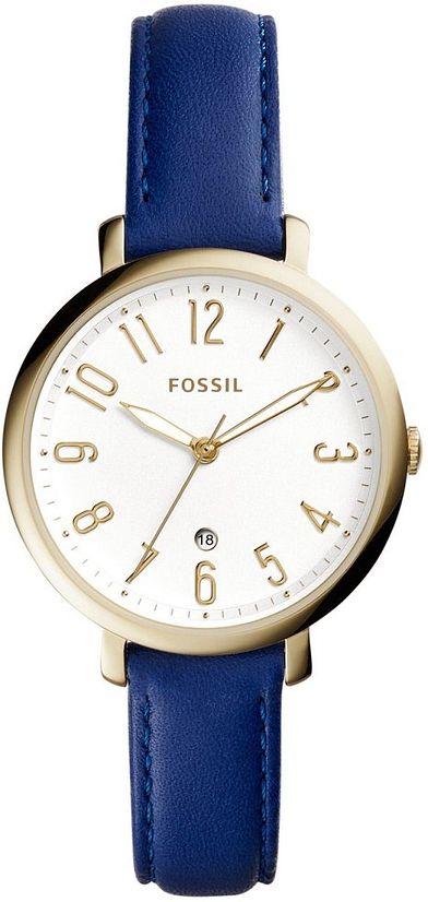 Women's Fossil Jacqueline Indigo-Dyed Leather Strap Watch ES4088