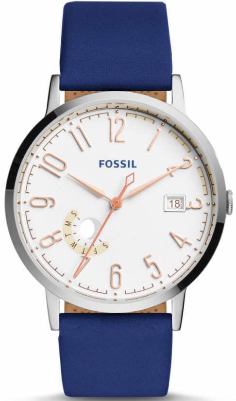 Women's Fossil Vintage Muse Blue Leather Strap Watch ES3989