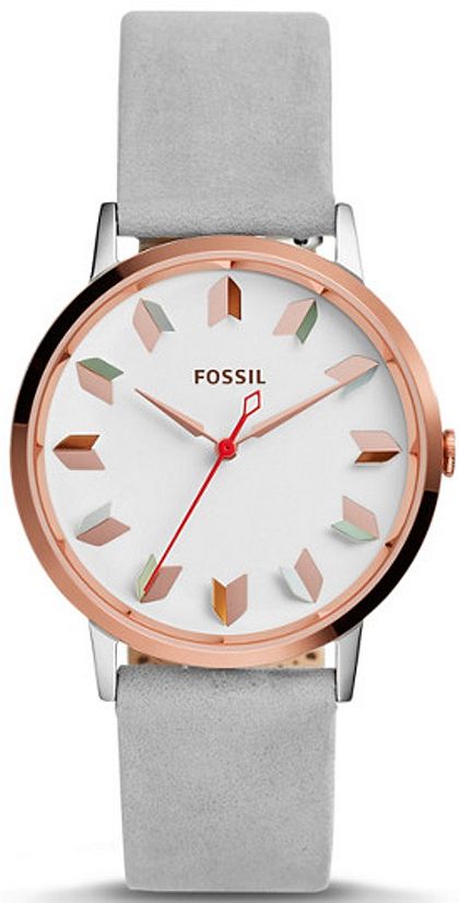 Women's Fossil Vintage Muse Light Grey Leather Strap Watch ES4057