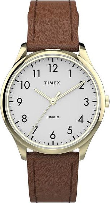 Women's Timex Easy Reader Classic Brown Leather White Dial Watch TW2T72300