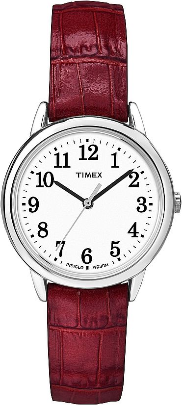 Women's Timex Easy Reader Classic Red Leather Strap Watch TW2P68700