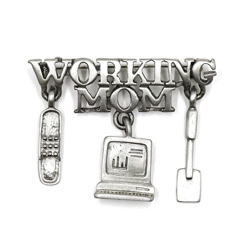 Vintage Working Mom Brooch By Spoontiques New On Card
