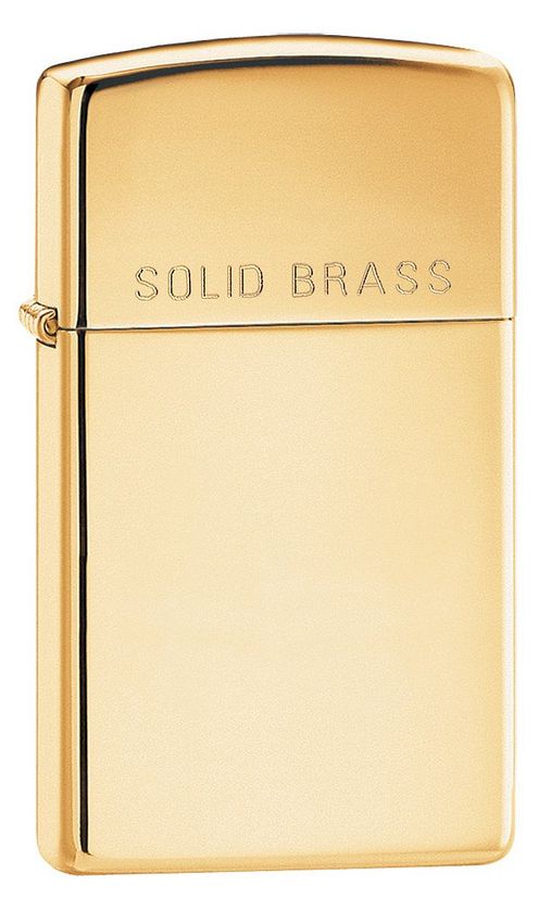 Zippo Slim Solid Brass Lighter 1654-000104